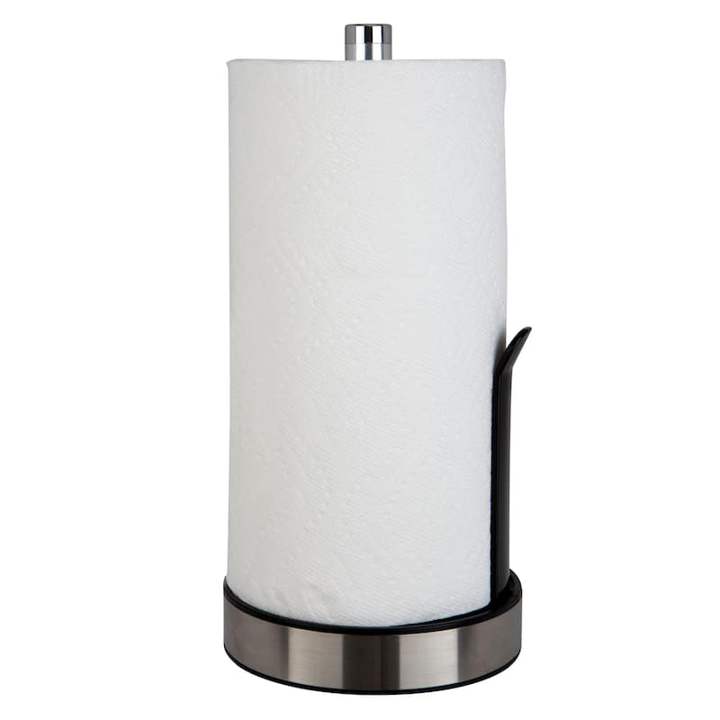 Kitchen Details Paper Towel Holder with Deluxe Tension Arm in Black - 6.5" x 11.8" - Black