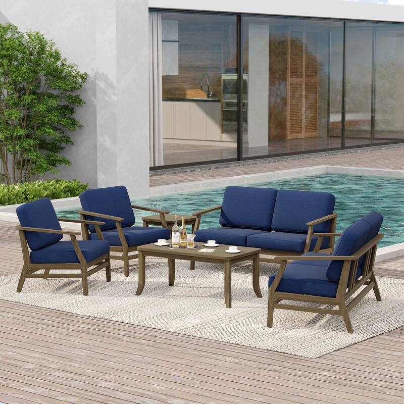 Large Outdoor Conversation Set with Patio Chairs, Loveseat, Tables