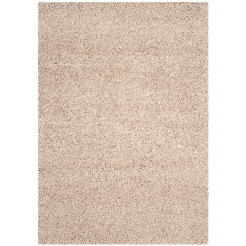SAFAVIEH Laguna Shag Verdiana Solid Color 2-inch Thick Rug. - 4' x 6' - Sand - Rectangle