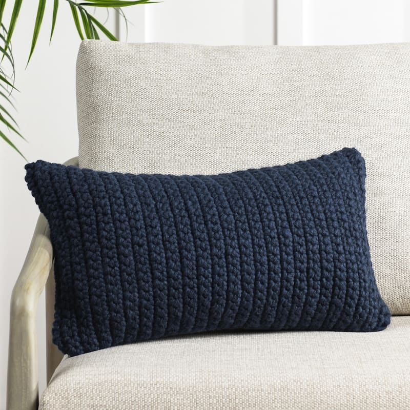 Villa by Classic Home Prism Performance Outdoor Throw Pillow - 14x26 - Navy Blue