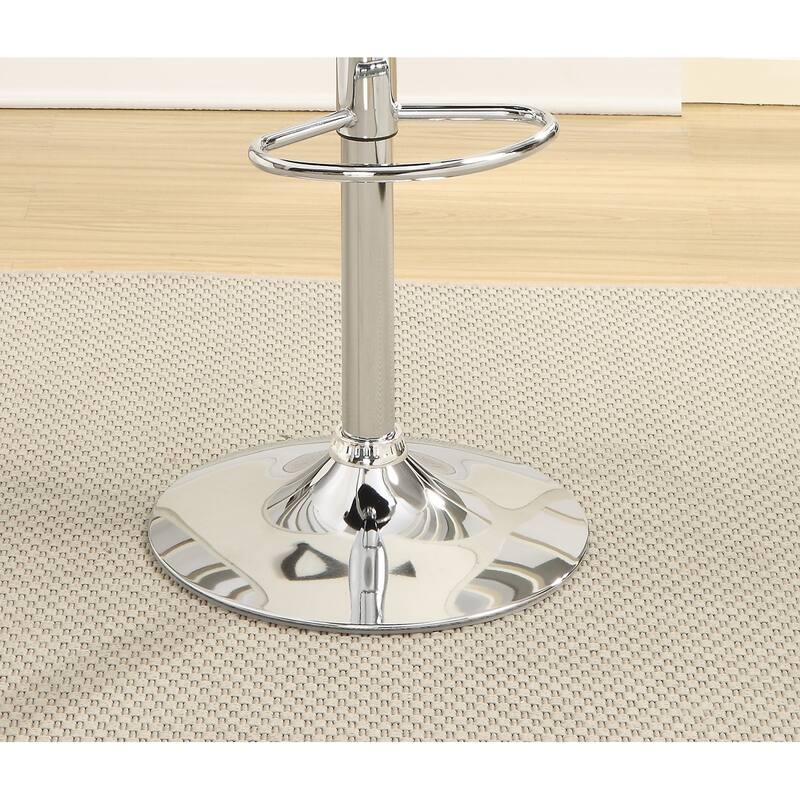 Black Faux Leather Stool Counter Height Chairs Set of 2 Adjustable