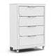 preview thumbnail 5 of 5, Furniture of America Drima Modern Pearl White Solid Wood 4-Drawer Kids Chest