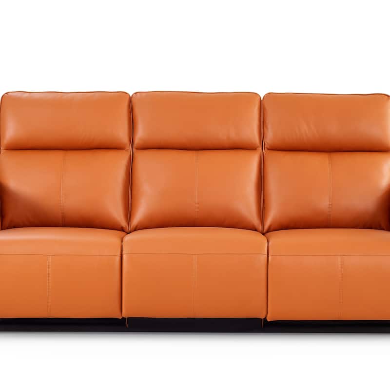 Modern Leather Reclining Sofa with Power Recliners and Head Control