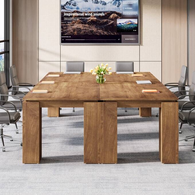 86-Inch Industrial Conference Table, Extra Long Office Meeting Table