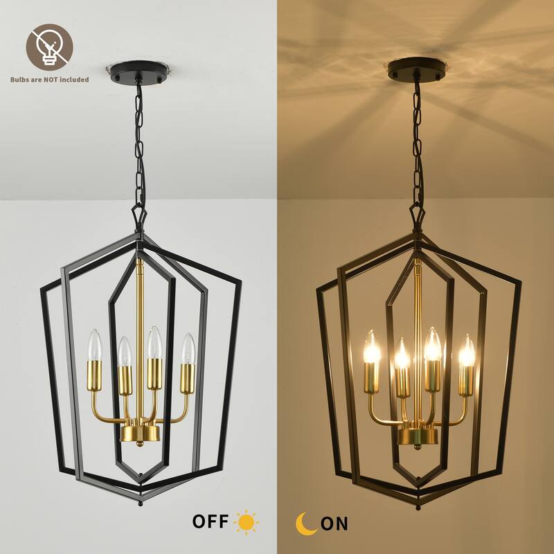 4-Lights Lantern Metal Chandeliers
