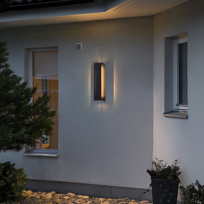 Black Modern/Contemporary LED Outdoor Wall Lantern Sconce