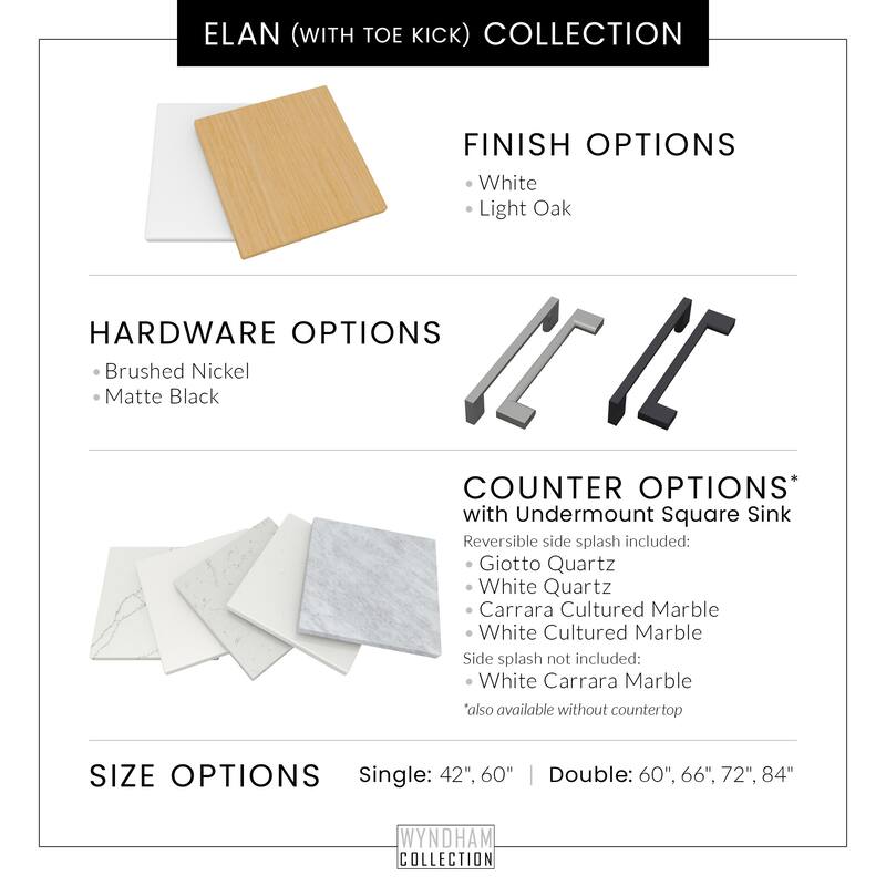 Wyndham Collection WCH7474-66D-VCA-MXX Elan TK 66" Free Standing