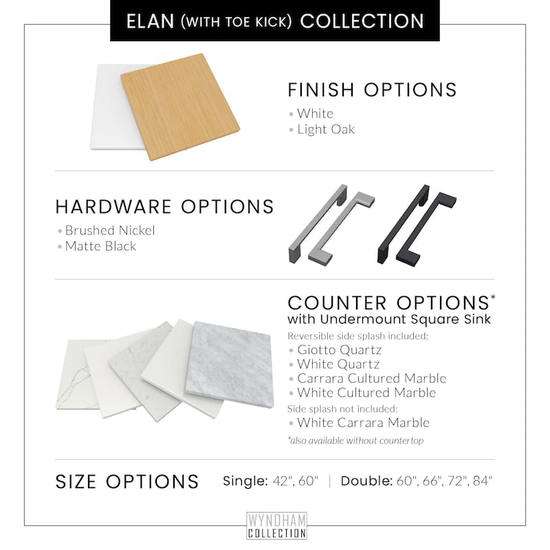 Wyndham Collection WCH7474-84D-QTZ-UNSMXX Elan TK 84" Free Standing