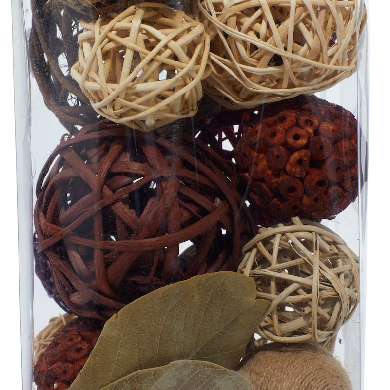 Dried Plant Handmade Orbs & Vase Filler with Varying Designs - Set of 2 Multi Colored - Roche River Decor - 6"W x 6"L x 12"H