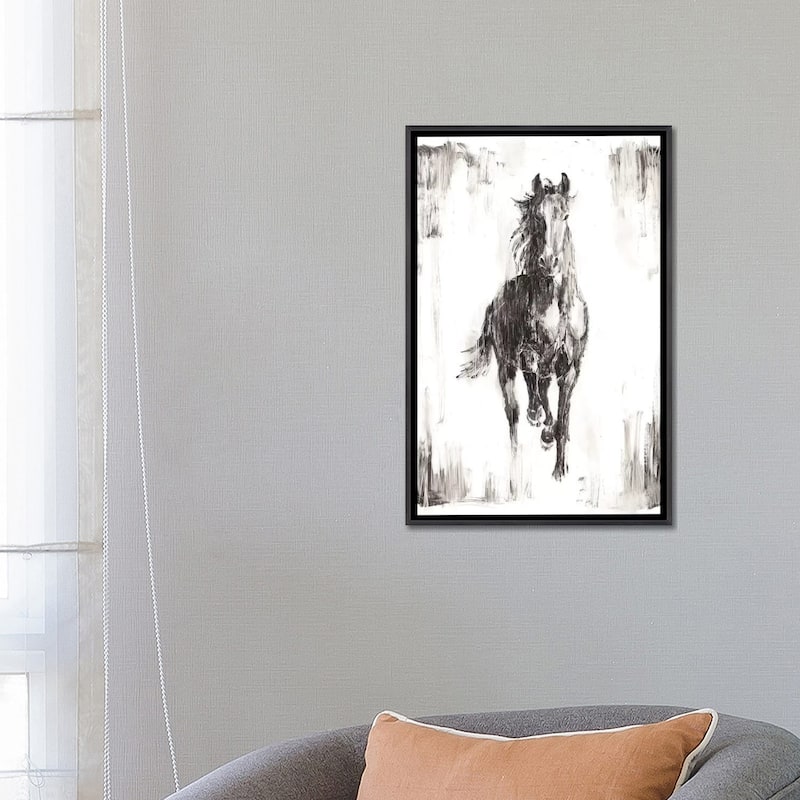 iCanvas "Rustic Black Stallion I" by Ethan Harper Framed