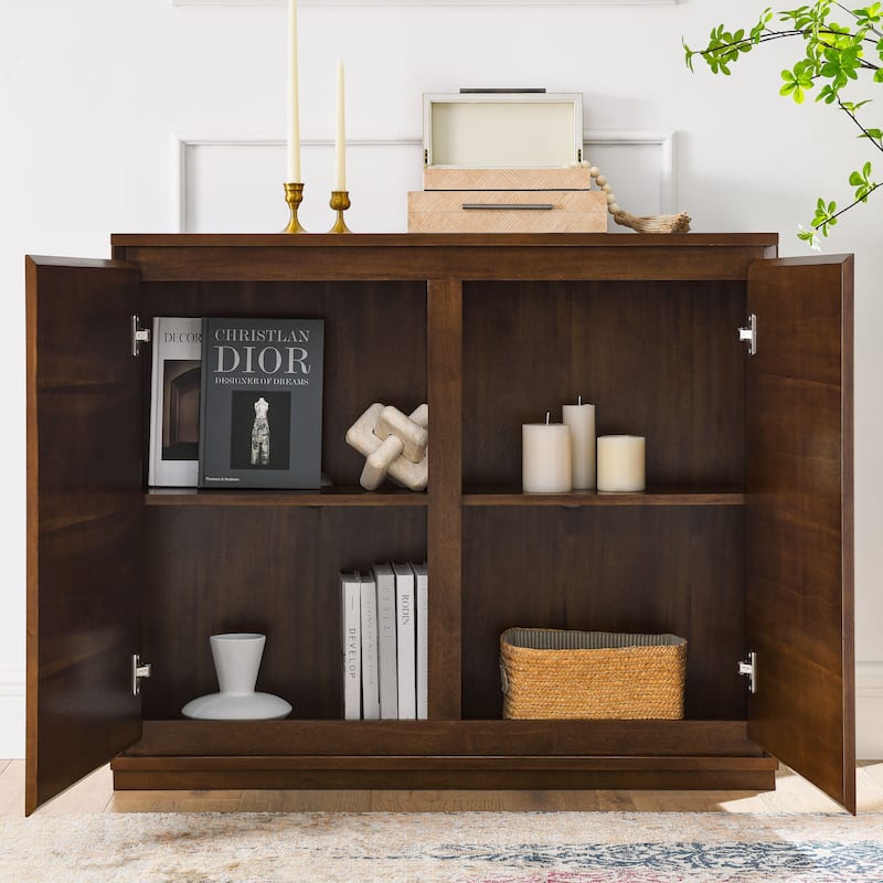 Sideboard Buffet Cabinet with 2 Outlet Holes, Storage Cabinet