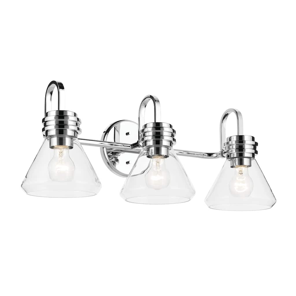Kichler Lighting Farum 26" 3-Light Vanity Light with Clear Glass in Chrome