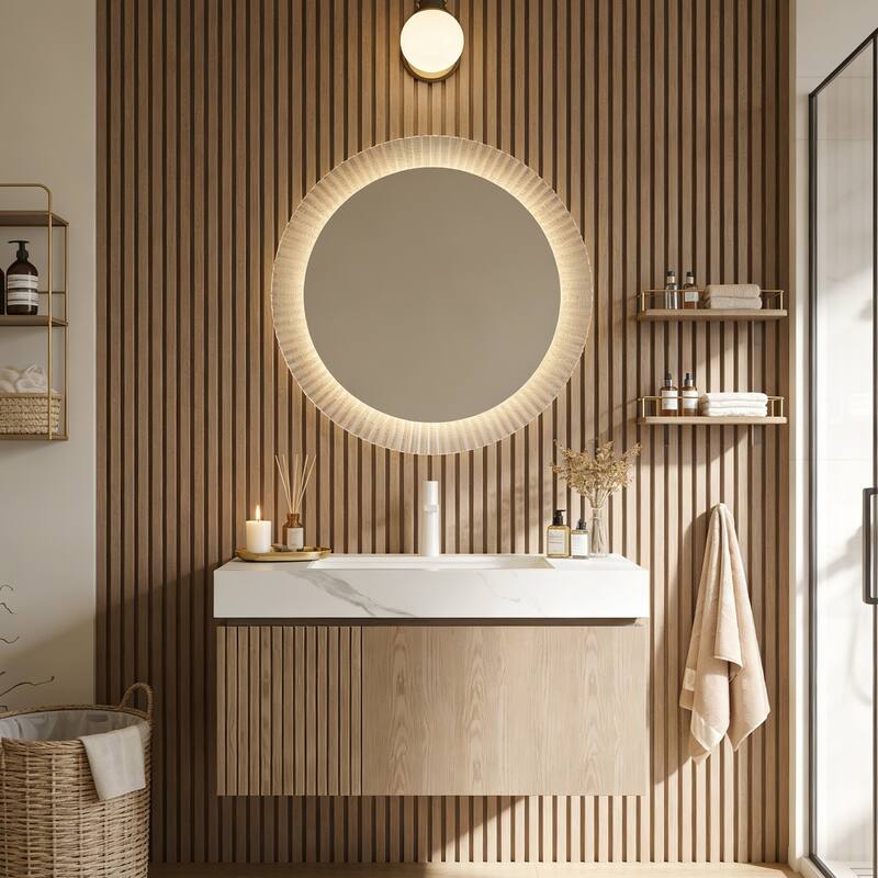 Floating Storage Bathroom Vanity with 1 Pre-drilled Faucet Hole