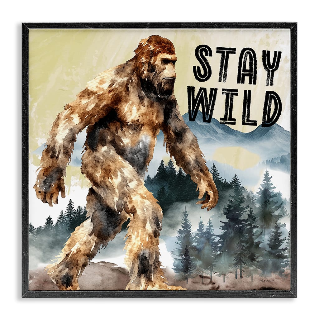 Stupell Stay Wild with Mythical Monster Framed Giclee Art Design By Nicole DeCamp