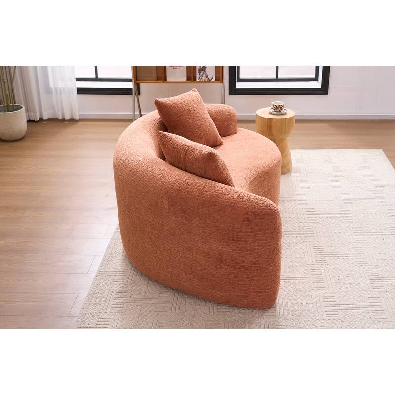 Single S-Curved Chenille Sofa Chair, No Assembly