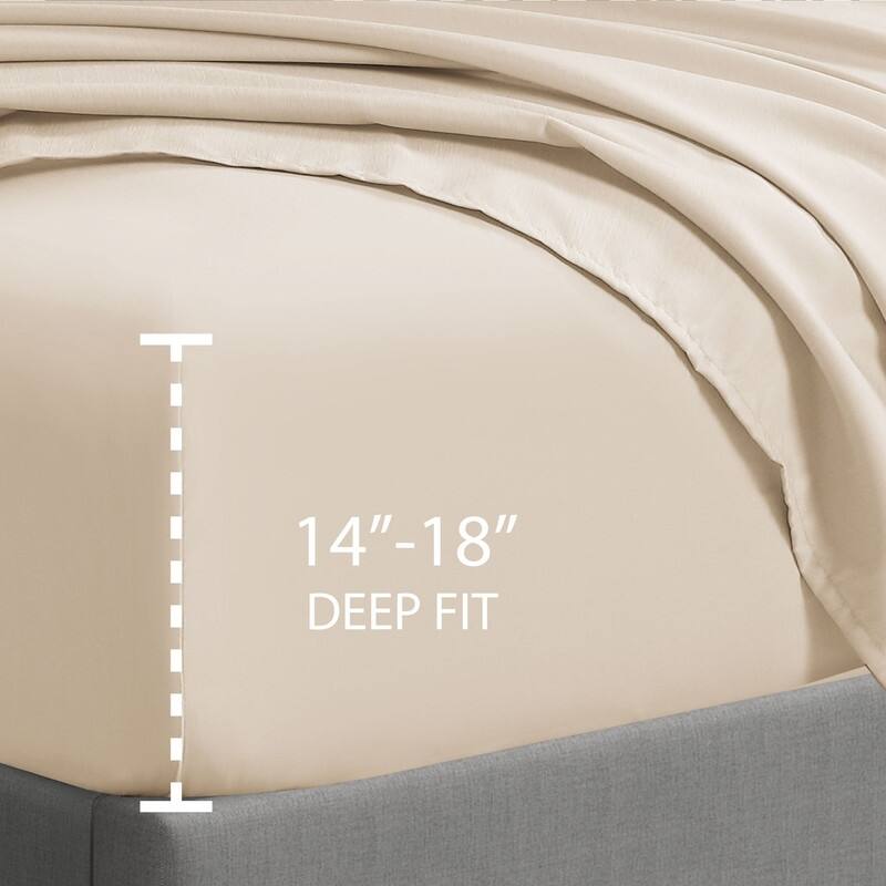 Swift Home Double Brushed Microfiber 16-Inch Deep Pocket Single Fitted Sheet - King - Cream