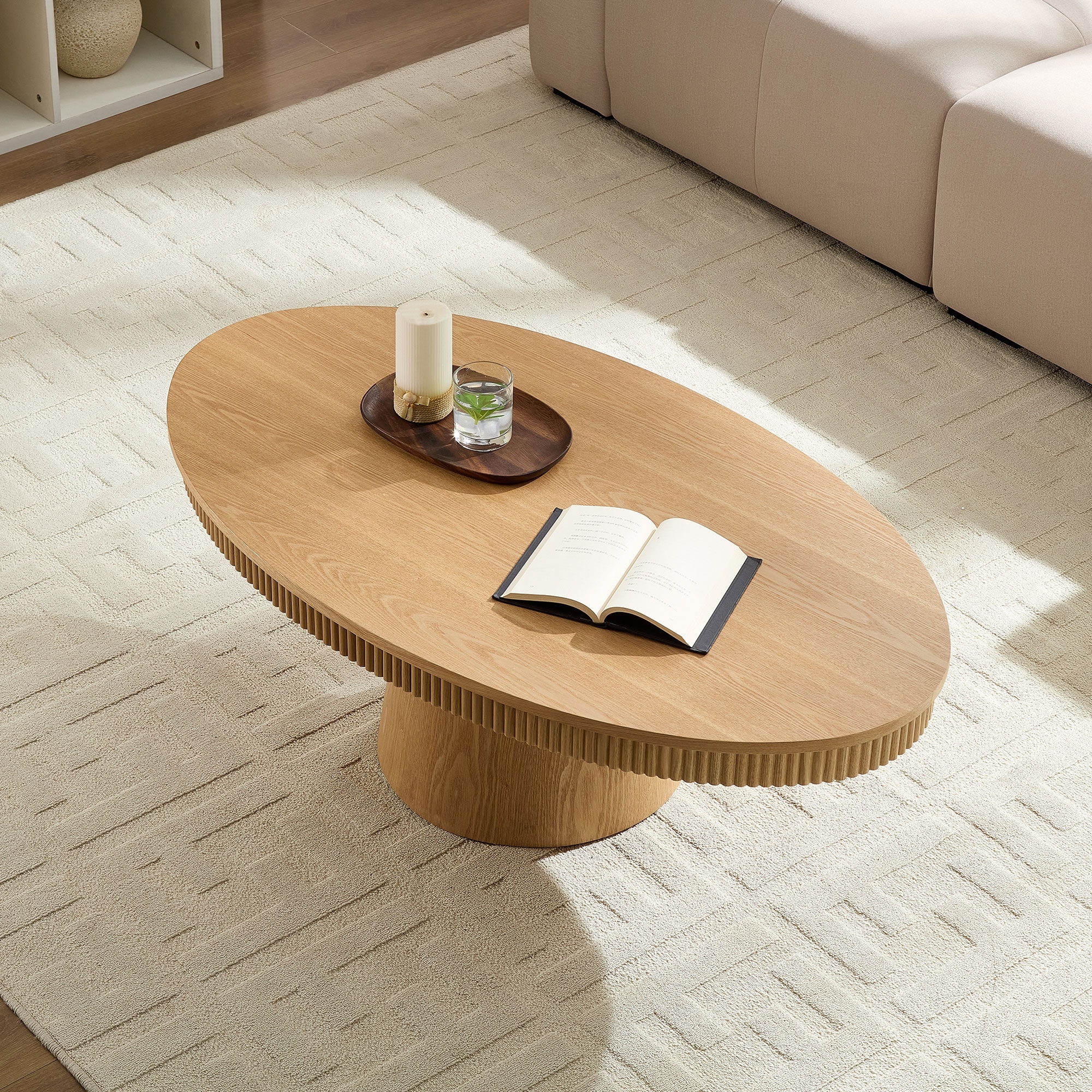 Modern Design Oval Handcraft Drum Coffee Table