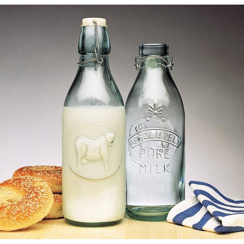 Amici Home Italian Recycled Green Milk Bottle - 34 Ounces