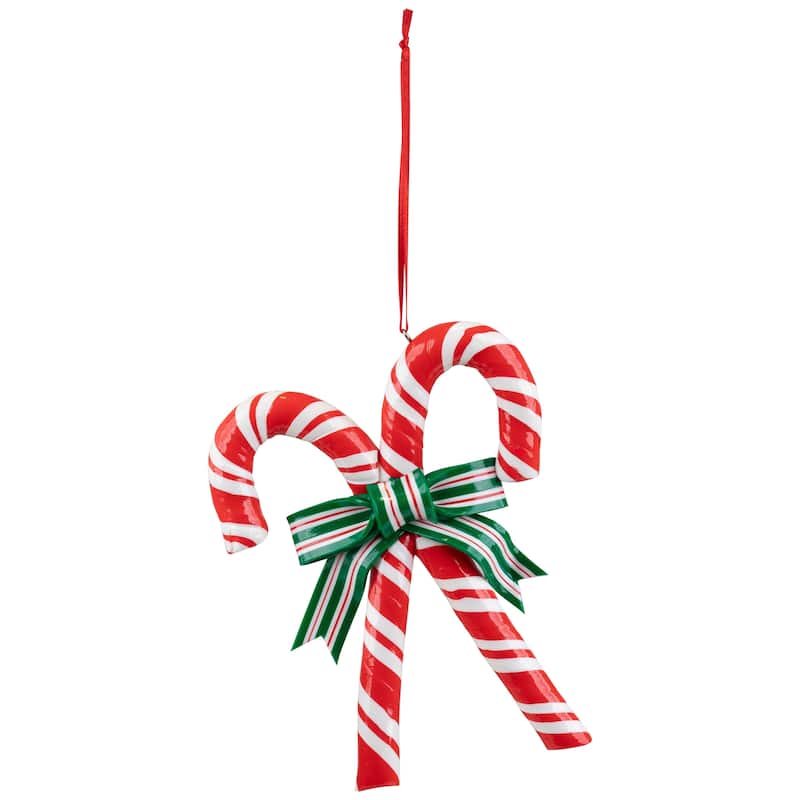 Candy Cane Christmas Ornament - 5.25" - Red and White