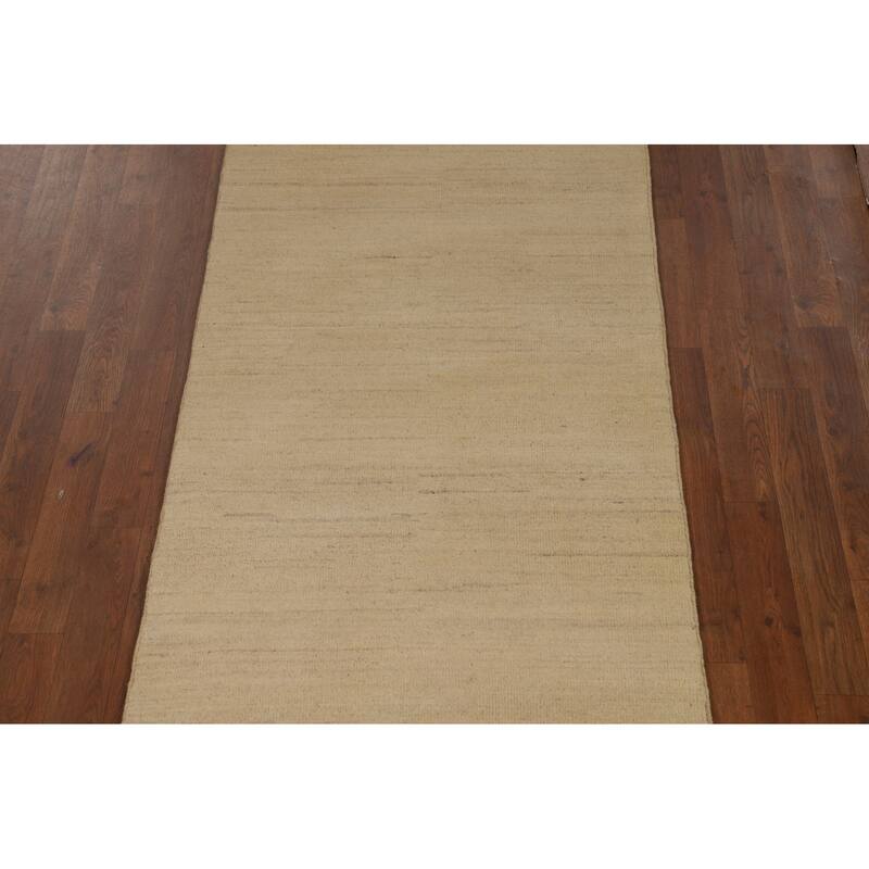 Solid Gabbeh Modern Runner Rug Handmade Wool Carpet - 2'9"x 9'8"