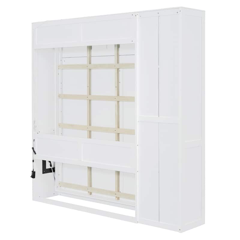 Multi-Function Murphy Wall Bed with 8-10" Mattress, Plywood Frame, Shelves, and Practical Storage