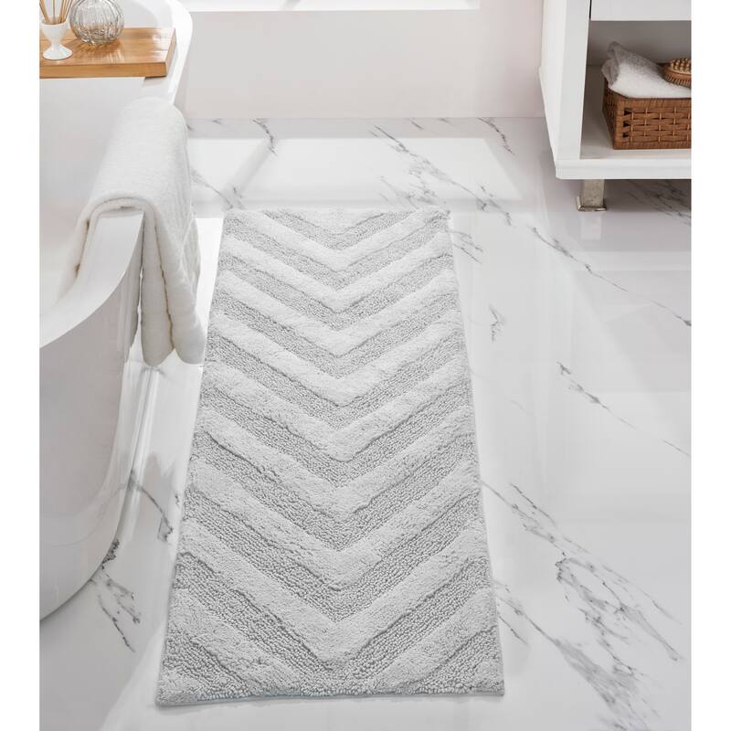 Better Trends Bathroom Rug Set 100% Cotton Tufted Water Absorbent Bath Rug for Shower, Sink Mats Machine Wash Hugo Collection