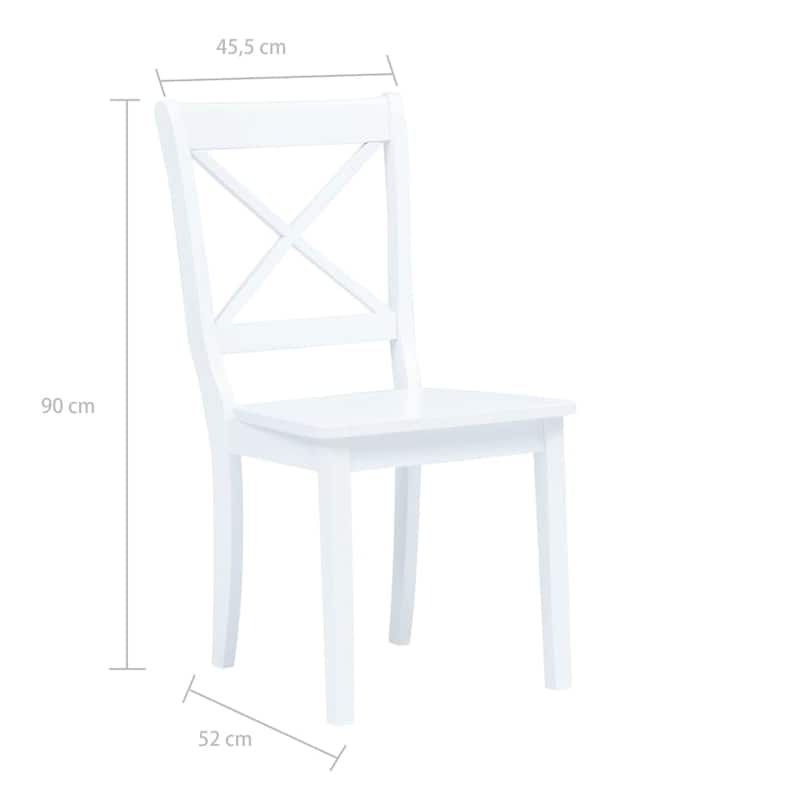 vidaXL 2/4x Dining Chairs Solid Wood Rubber Dining Room Chair Multi Colors - 17.9" x 20.5" x 35.4"