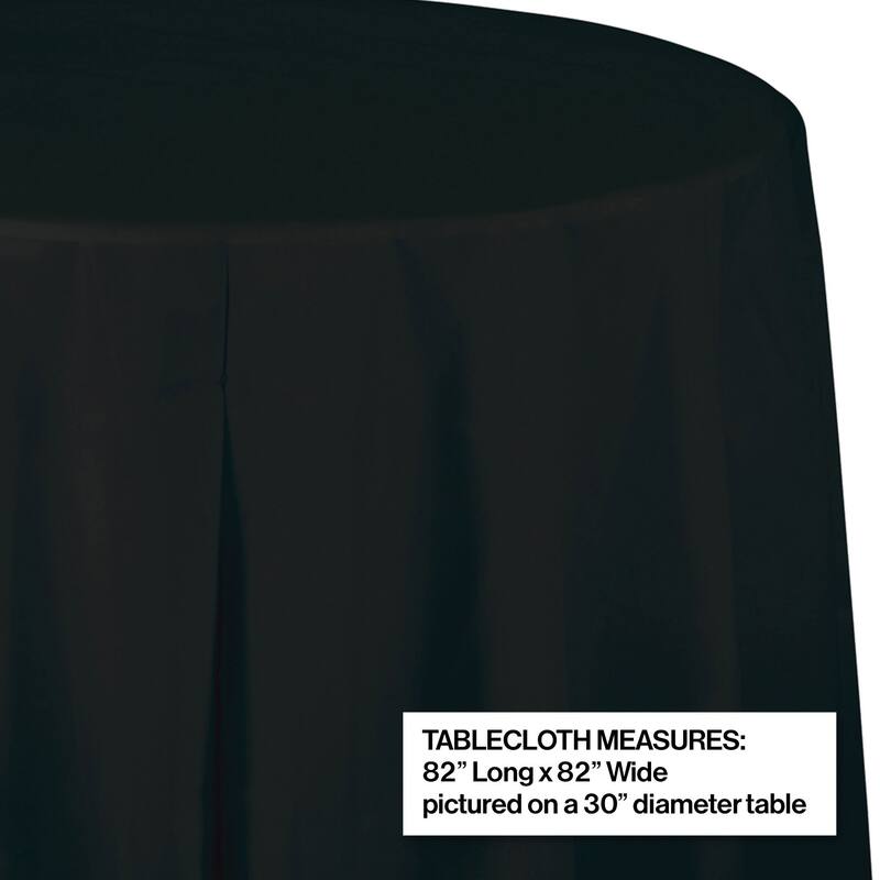 Round Disposable Party Table Covers - 82" - Jet Black - Club Pack of 12