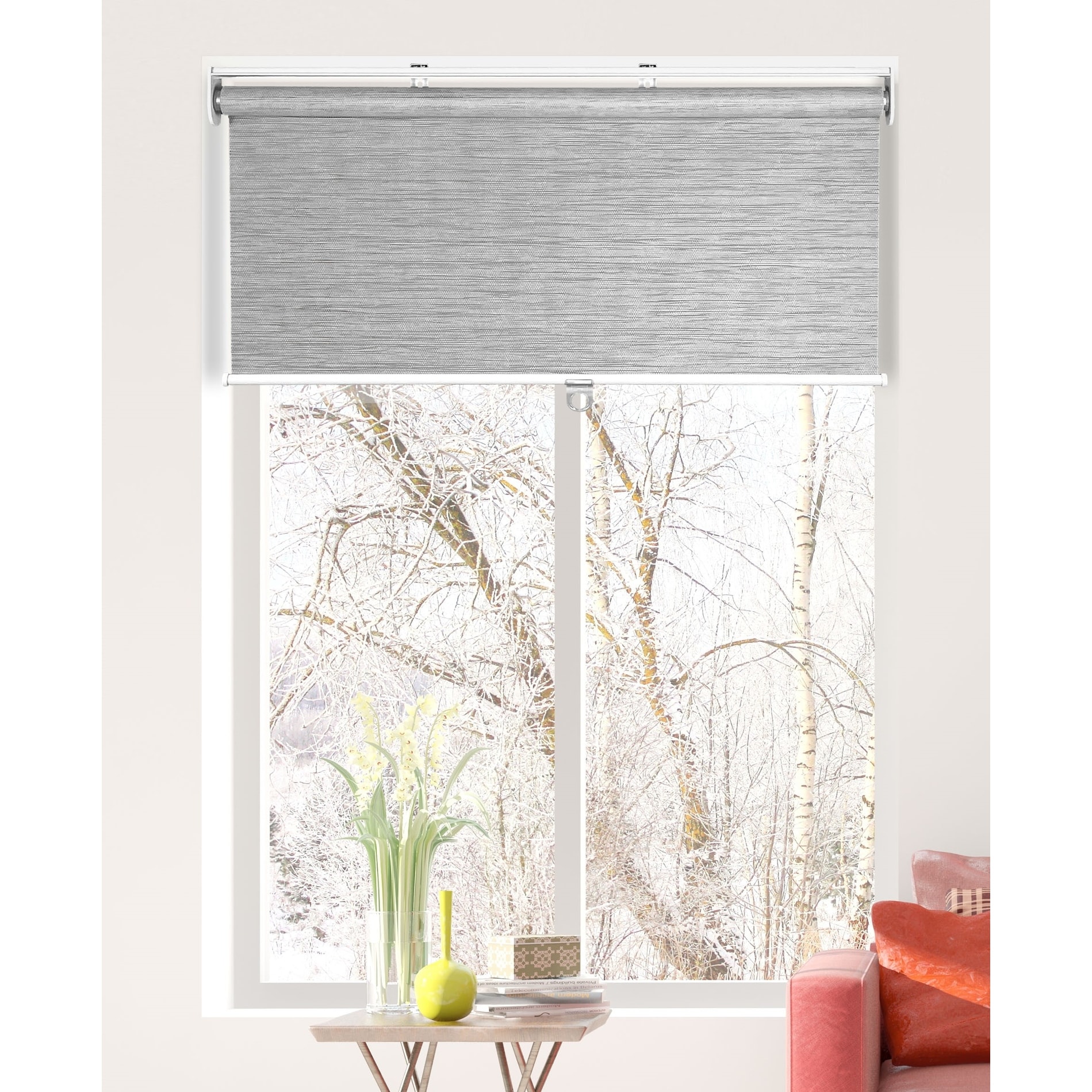 Arlo Blinds Gray Natural Weave Roller Shades - Bed Bath & Beyond