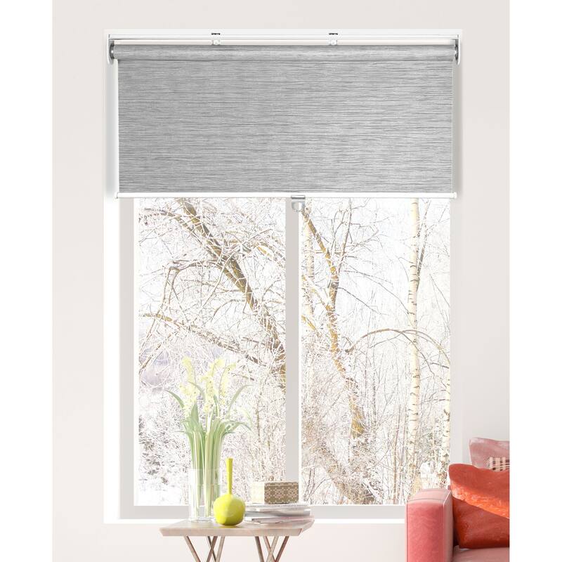 Arlo Blinds Gray Natural Weave Roller Shades