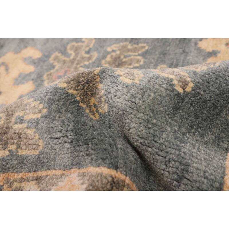 ECARPETGALLERY Hand-knotted Modern Oushak Dark Teal Wool Rug - 7'11 x 9'6