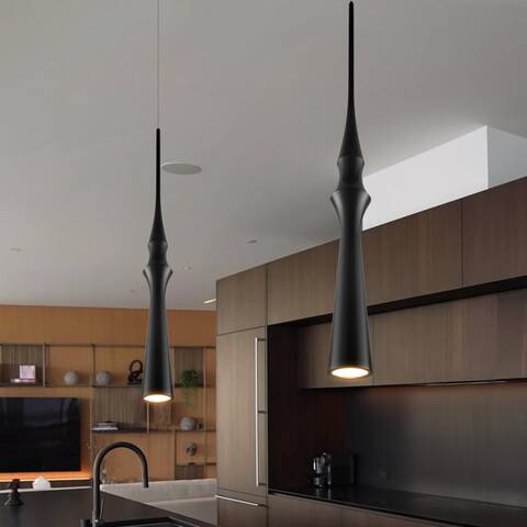 VONN Lighting VMP26710BL 5" ETL Certified Integrated LED Pendant Lighting Black - 5.25"L x 5.25"W x 81"H