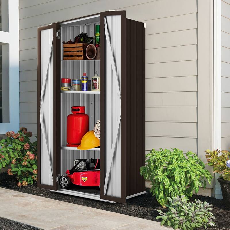 AECOJOY Storage Cabinet Waterproof with Adjustable Shelves - N/A