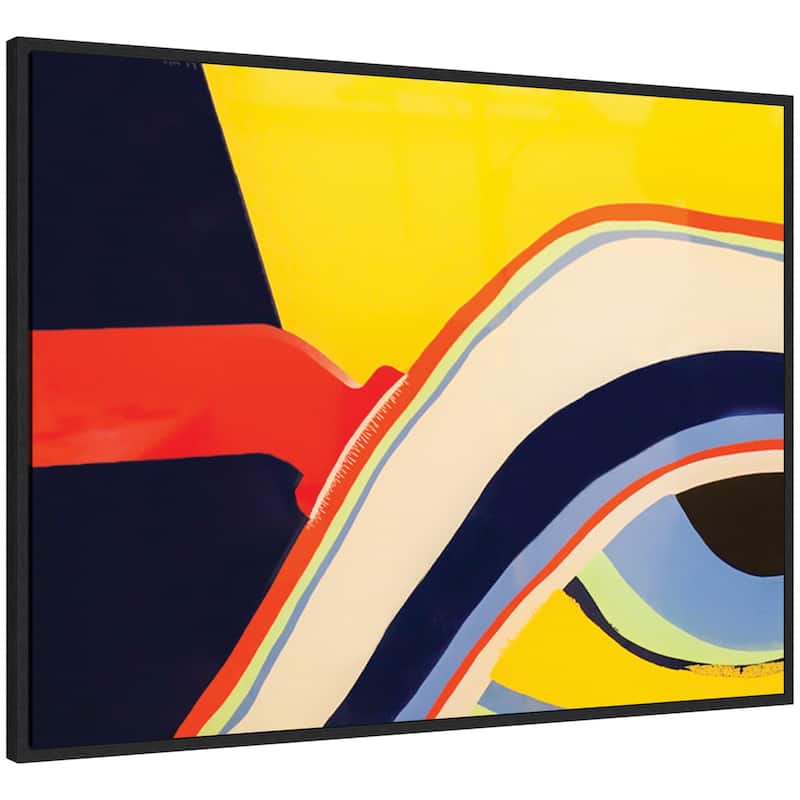 Kate and Laurel Sylvie Retro Bright Abstract True Color 1 Framed Canvas by Grant Mahr - 42x32