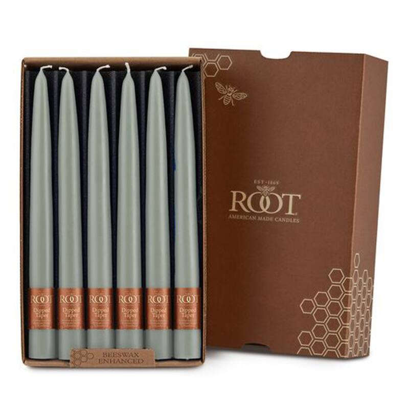 ROOT Hand Dipped Taper Candles - 12 Ct - Sage Green - 9 X .88