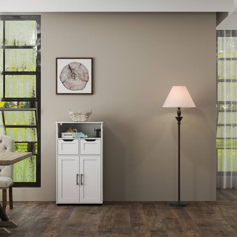 Farmhouse Storage Cabinet ,Versatile Double-Door Storage Cabinet with Adjustable Shelves