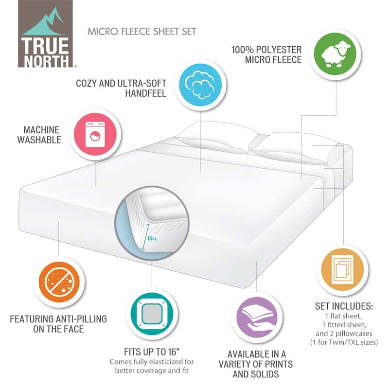 Madison Park Micro Fleece Bed Sheet Set