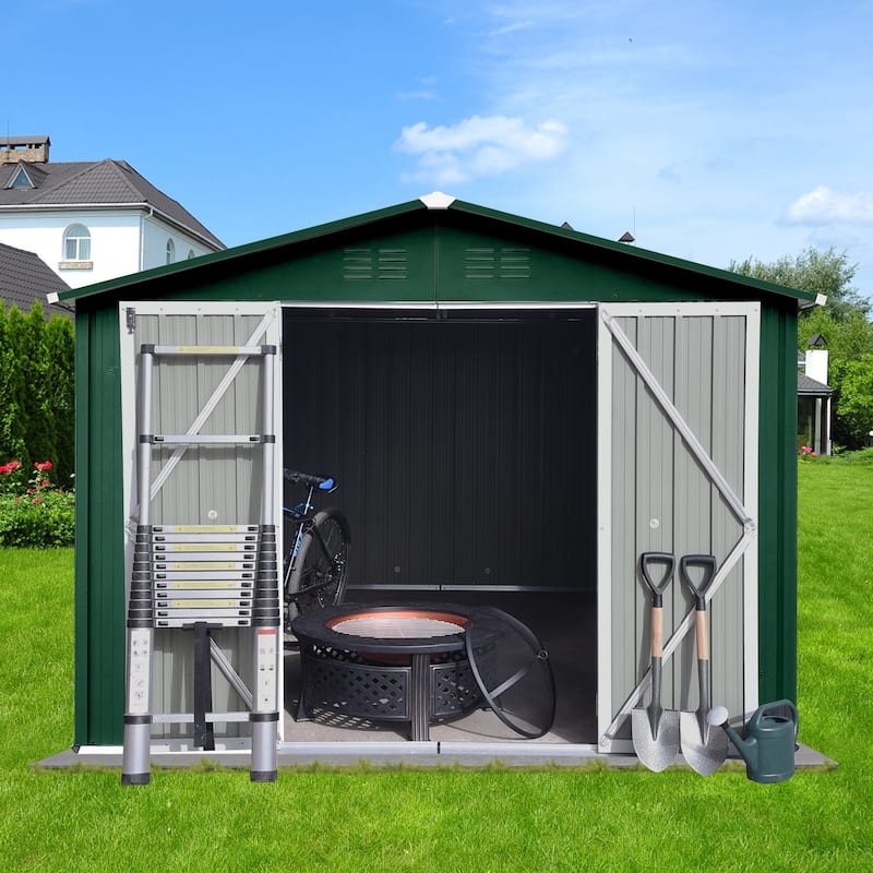 GDFStudio - Olivia Hayes Spacious and Durable Metal Garden Shed for Secure Outdoor Storage