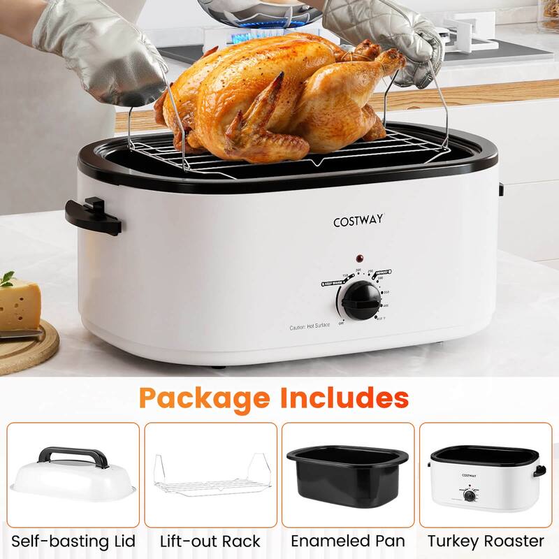 Costway 22 QT Electric Roaster Oven with Visible & Self-Basting Lid, - See Details