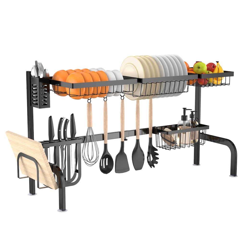 Costway Over Sink Dish Drying Rack 2 Tier Adjustable (21''-39'') - See Details