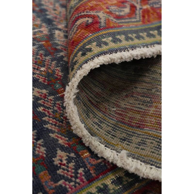 Hand Knotted Oriental 100% Wool Carpet Traditional All-Over Navy Blue & Blues Tabriz Area Rug - 5' 3'' X 3' 8''