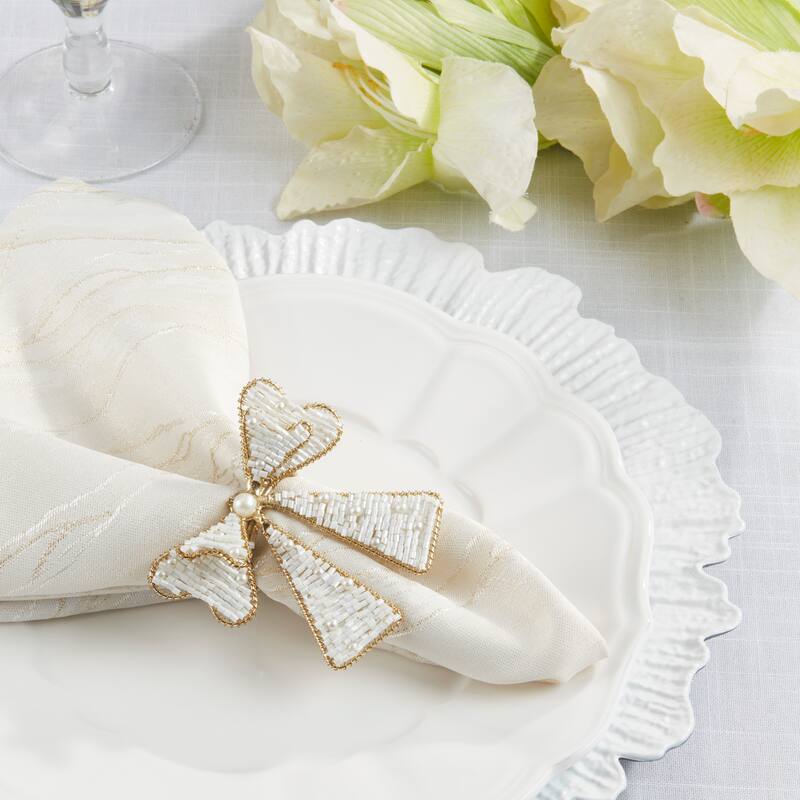 Beaded Bow Napkin Ring (Set of 4)