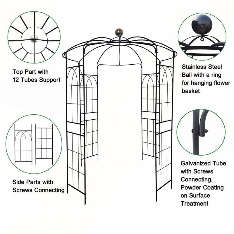 Metal Garden Arch Iron Garden Arbors Gazebo for Wedding Ceremony
