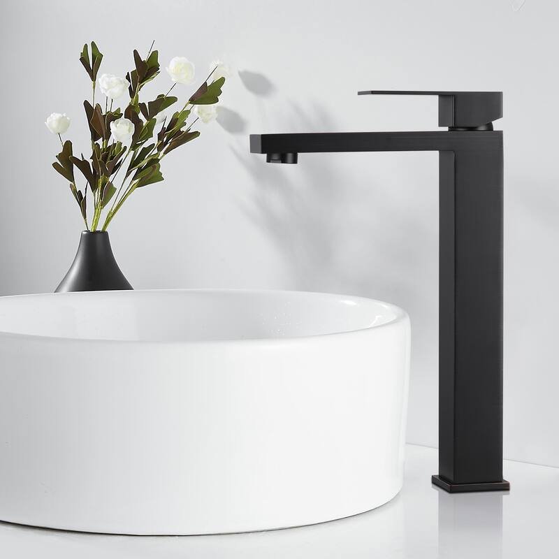 WOWOW Single Handle Single Hole High Arc Bathroom Vessel Faucet