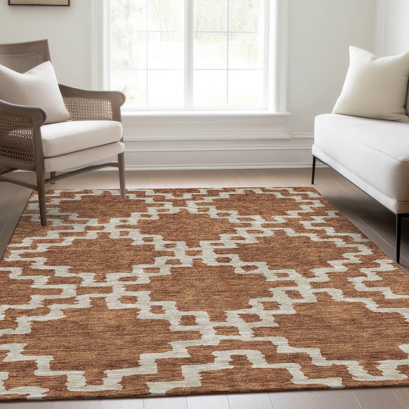 Premium Washable Super Soft Geo Trellis Mayfield Rug