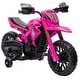 preview thumbnail 19 of 25, Qaba Kids Motorcycle, 6V Battery Powered Dirt Bike with Training Wheels, Horn & Start Sound, Electric Motorbike, Green Pink