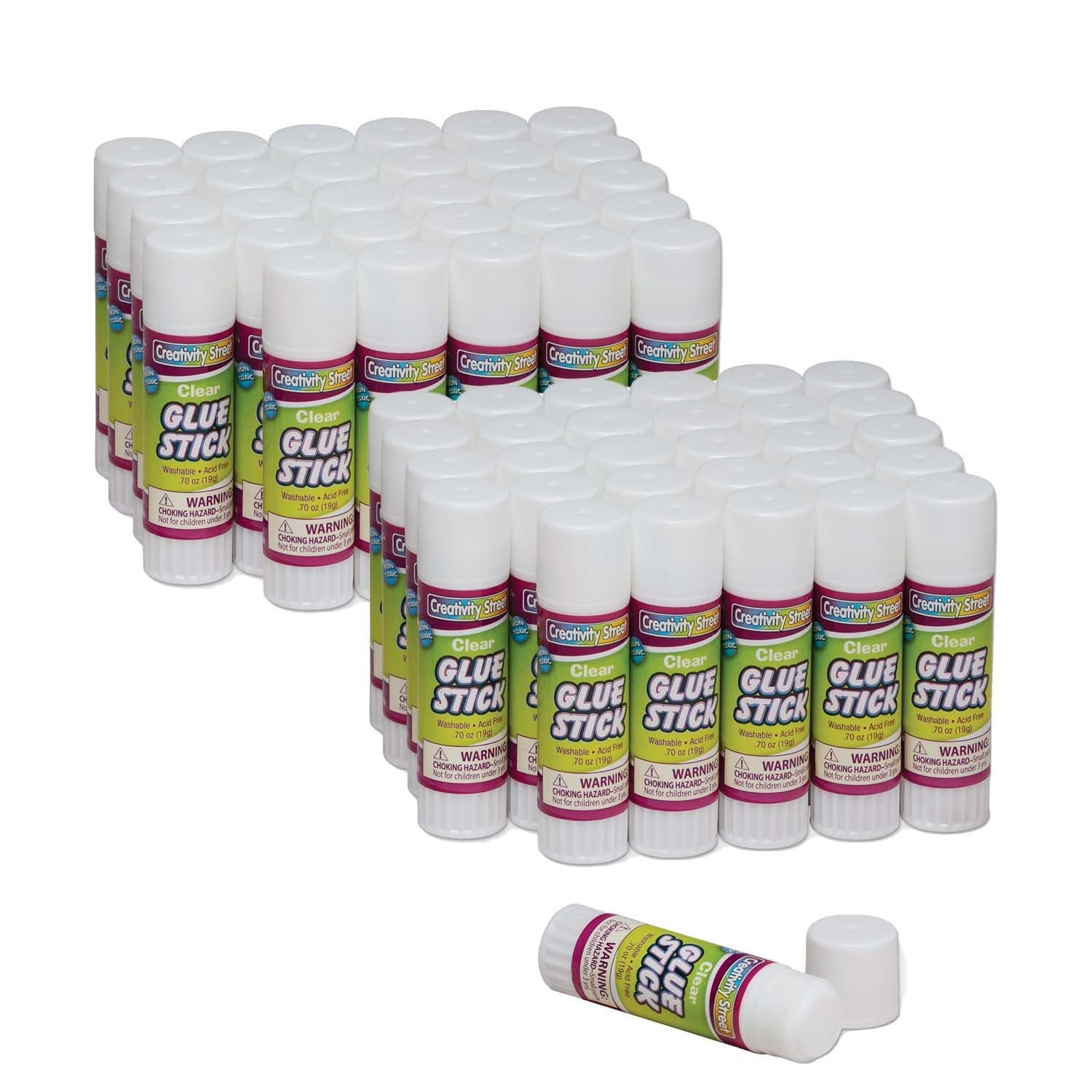 Glue Sticks, Clear, 0.70 oz., 30 Per Pack, 2 Packs