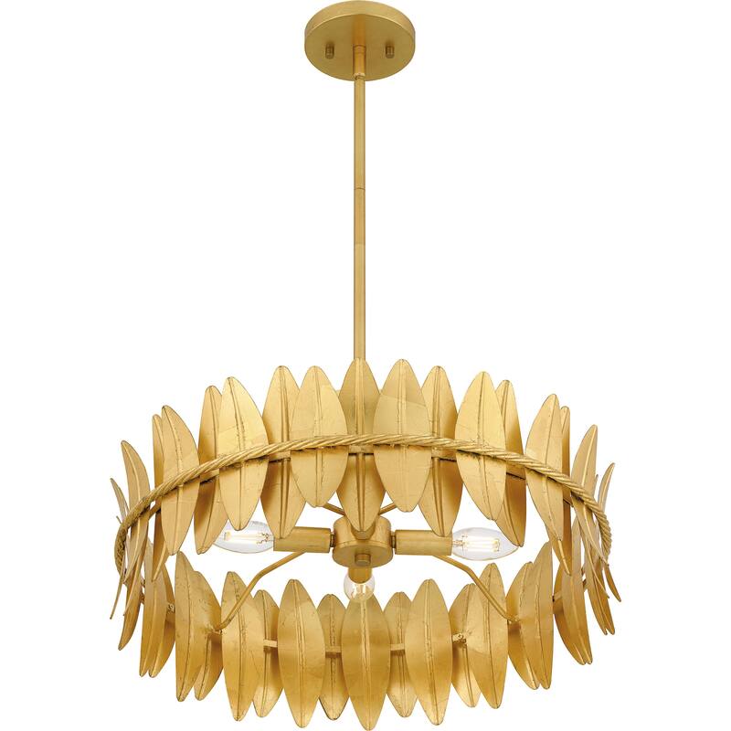 Liza 4-Light Gold Leaf Pendant Light