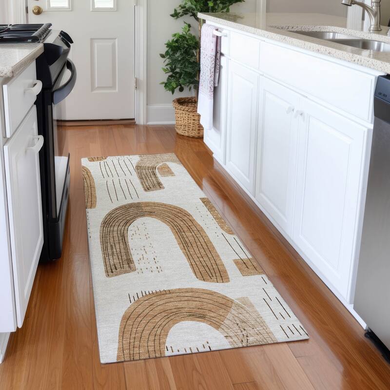 Premium Washable Super Soft Contemporary Mayfield Rug - Ivory - 2'3" x 7'6"