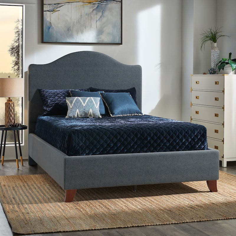 Winchester Upholstered Queen Bed with Curved Headboard by iNSPIRE Q Classic